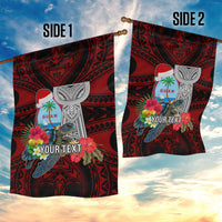 Custom Guam Christmas Garden Flag Santa Gift Latte Stone and Sea Turle Mix Hibiscus Chamorro Red Style LT03 - Polynesian Pride