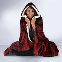 Custom Guam Christmas Hooded Blanket Santa Gift Latte Stone and Sea Turle Mix Hibiscus Chamorro Red Style LT03 - Polynesian Pride
