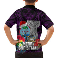 Guam Christmas Family Matching Puletasi Dress and Hawaiian Shirt Santa Gift Latte Stone and Sea Turle Mix Hibiscus Chamorro Pink Style LT03 - Polynesian Pride