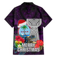Guam Christmas Family Matching Short Sleeve Bodycon Dress and Hawaiian Shirt Santa Gift Latte Stone and Sea Turle Mix Hibiscus Chamorro Pink Style LT03 - Polynesian Pride
