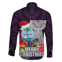 Guam Christmas Family Matching Short Sleeve Bodycon Dress and Hawaiian Shirt Santa Gift Latte Stone and Sea Turle Mix Hibiscus Chamorro Pink Style LT03 - Polynesian Pride