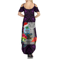 Guam Christmas Family Matching Summer Maxi Dress and Hawaiian Shirt Santa Gift Latte Stone and Sea Turle Mix Hibiscus Chamorro Pink Style LT03 - Polynesian Pride