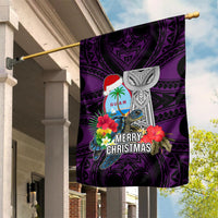 Guam Christmas Garden Flag Santa Gift Latte Stone and Sea Turle Mix Hibiscus Chamorro Pink Style LT03 House Flag Pink - Polynesian Pride