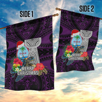 Guam Christmas Garden Flag Santa Gift Latte Stone and Sea Turle Mix Hibiscus Chamorro Pink Style LT03 - Polynesian Pride