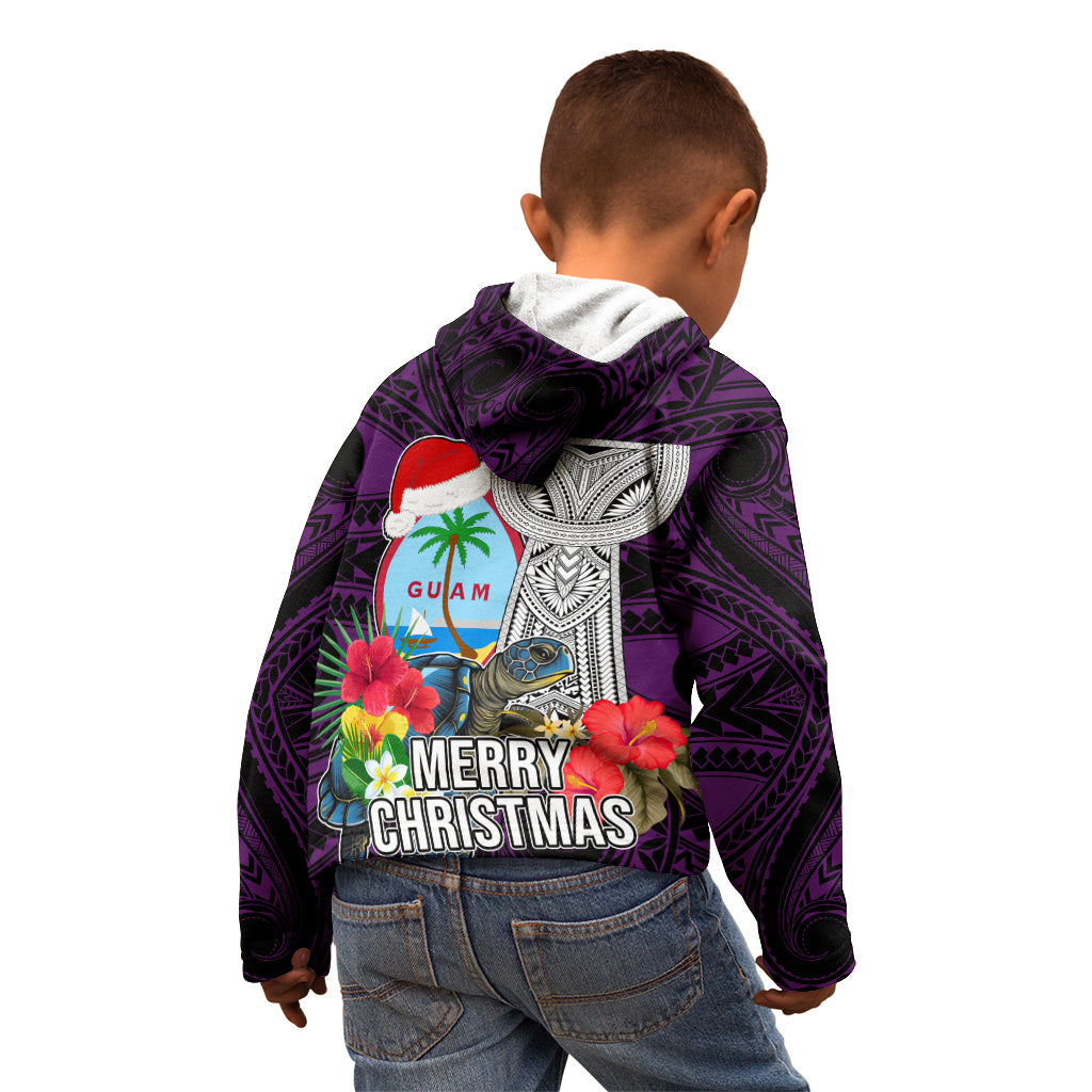 Guam Christmas Kid Hoodie Santa Gift Latte Stone and Sea Turle Mix Hibiscus Chamorro Pink Style LT03 - Polynesian Pride