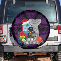 Guam Christmas Spare Tire Cover Santa Gift Latte Stone and Sea Turle Mix Hibiscus Chamorro Pink Style LT03 Pink - Polynesian Pride