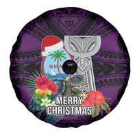 Guam Christmas Spare Tire Cover Santa Gift Latte Stone and Sea Turle Mix Hibiscus Chamorro Pink Style LT03 - Polynesian Pride