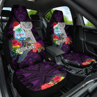 Custom Guam Christmas Car Seat Cover Santa Gift Latte Stone and Sea Turle Mix Hibiscus Chamorro Pink Style LT03 One Size Pink - Polynesian Pride