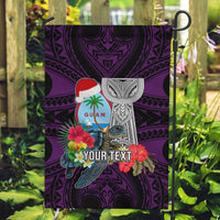 Custom Guam Christmas Garden Flag Santa Gift Latte Stone and Sea Turle Mix Hibiscus Chamorro Pink Style LT03 Garden Flag Pink - Polynesian Pride