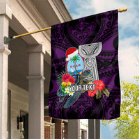 Custom Guam Christmas Garden Flag Santa Gift Latte Stone and Sea Turle Mix Hibiscus Chamorro Pink Style LT03 House Flag Pink - Polynesian Pride
