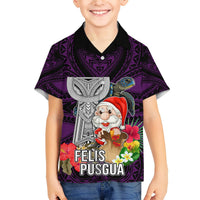 Custom Guam Christmas Hawaiian Shirt Santa Gift Latte Stone and Sea Turle Mix Hibiscus Chamorro Pink Style LT03 - Polynesian Pride