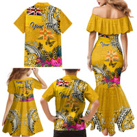 Niue Waitangi Family Matching Mermaid Dress and Hawaiian Shirt Tropical Flower Tapa Pattern LT03 - Polynesian Pride