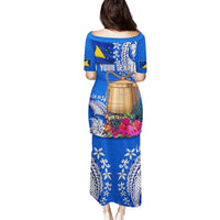 Tokelau Waitangi Family Matching Puletasi and Hawaiian Shirt Tropical Flower Tapa Pattern LT03 - Polynesian Pride