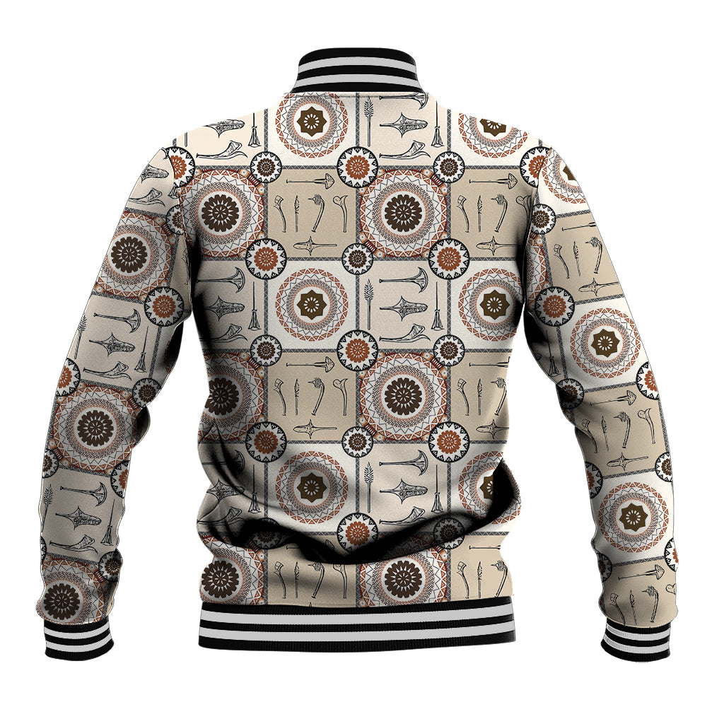 Tukenny Pattern Fijian War Clubs Baseball Jacket LT03 - Polynesian Pride
