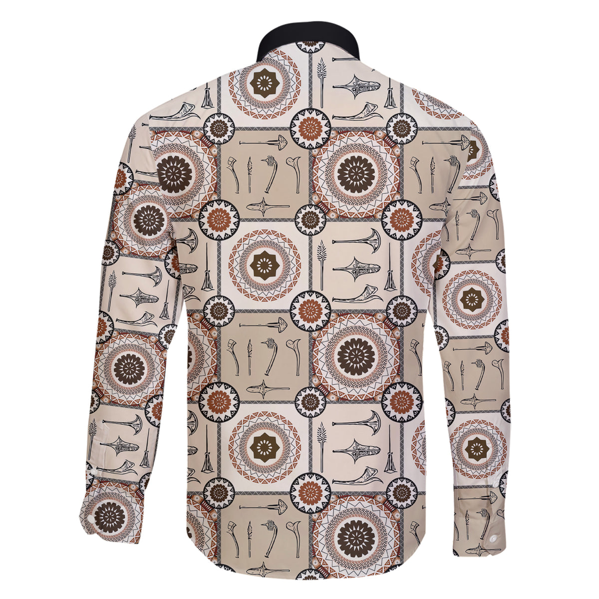 Tukenny Pattern Fijian War Clubs Family Matching Short Sleeve Bodycon Dress and Hawaiian Shirt LT03 - Polynesian Pride