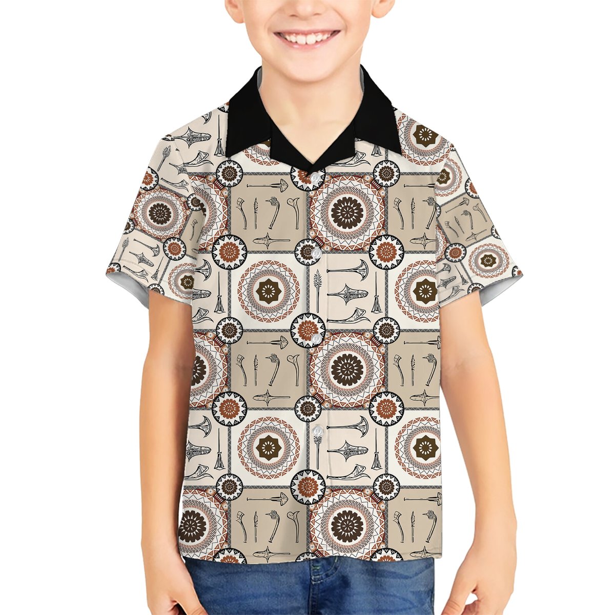 Tukenny Pattern Fijian War Clubs Hawaiian Shirt LT03 - Polynesian Pride