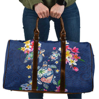 Hawaiian Turtles and Tropical Plants Travel Bag Blue Watercolor LT03 Blue - Polynesian Pride