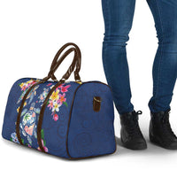 Hawaiian Turtles and Tropical Plants Travel Bag Blue Watercolor LT03 - Polynesian Pride