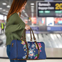 Hawaiian Turtles and Tropical Plants Travel Bag Blue Watercolor LT03 - Polynesian Pride