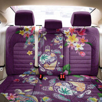 Hawaiian Turtles and Tropical Plants Back Car Seat Cover Purple Watercolor