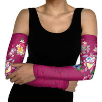 Hawaiian Turtles and Tropical Plants Arm Sleeves Pink Watercolor LT03 - Polynesian Pride