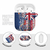 Hawaiian Manta Ray and Turtle Tribal Tattoo AirPods Case With Hawaii Flag and Flowers LT03 - Polynesian Pride