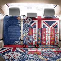 Hawaiian Manta Ray and Turtle Tribal Tattoo Back Car Seat Cover With Hawaii Flag and Flowers LT03 - Polynesian Pride
