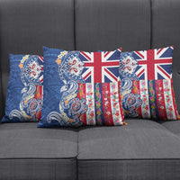 Hawaiian Manta Ray and Turtle Tribal Tattoo Pillow Cover With Hawaii Flag and Flowers LT03 - Polynesian Pride