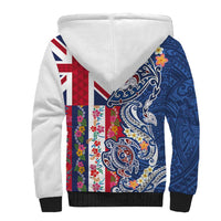 Hawaiian Manta Ray and Turtle Tribal Tattoo Sherpa Hoodie With Hawaii Flag and Flowers LT03 - Polynesian Pride