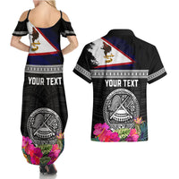 Personalized American Samoa Flag Day Couples Matching Summer Maxi Dress and Hawaiian Shirt Tanoa and Fue mix Hibiscus Flower Polynesian Pattern LT03 - Polynesian Pride