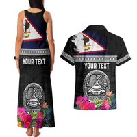 Personalized American Samoa Flag Day Couples Matching Tank Maxi Dress and Hawaiian Shirt Tanoa and Fue mix Hibiscus Flower Polynesian Pattern LT03 - Polynesian Pride