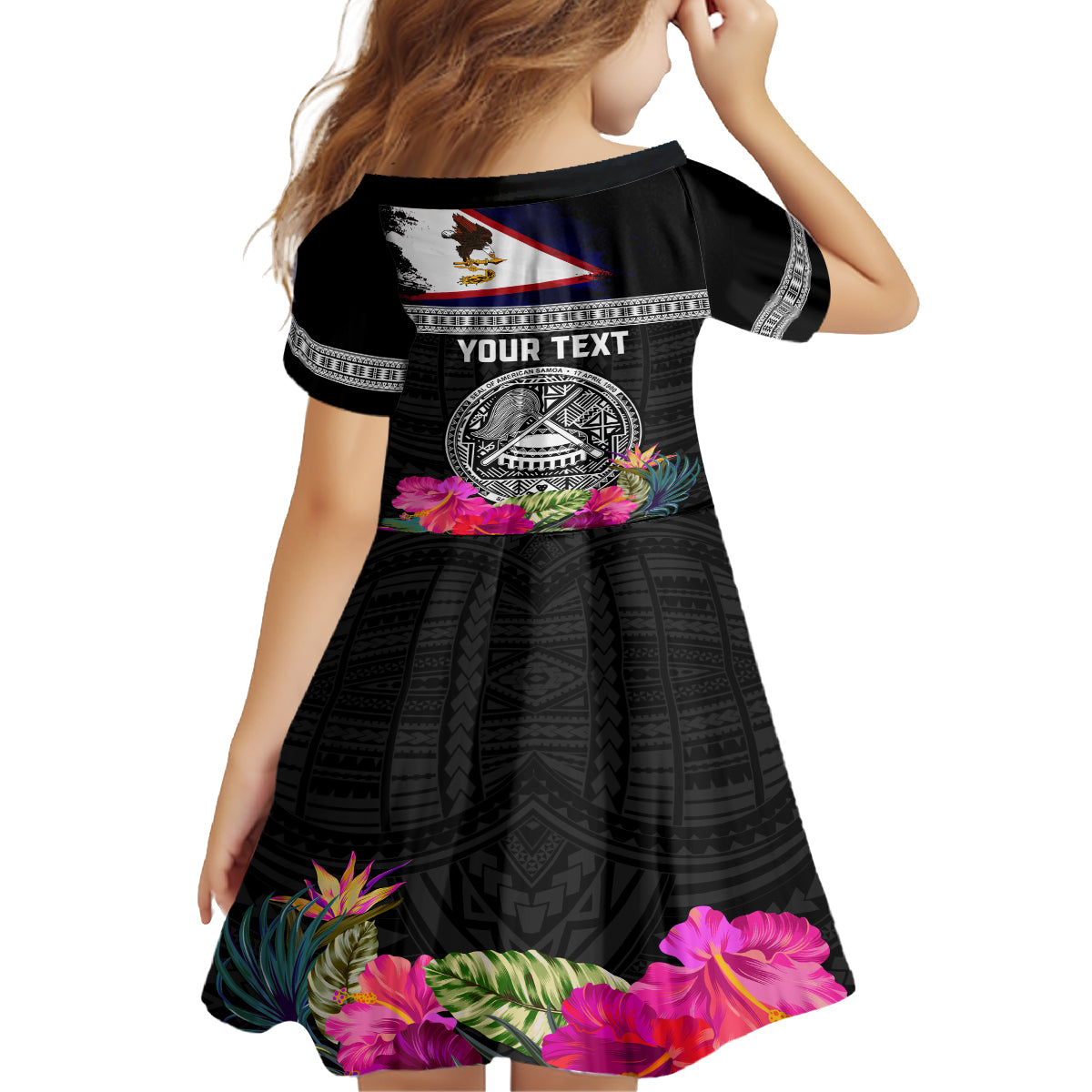 Personalized American Samoa Flag Day Family Matching Long Sleeve Bodycon Dress and Hawaiian Shirt Tanoa and Fue mix Hibiscus Flower Polynesian Pattern LT03 - Polynesian Pride