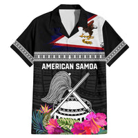Personalized American Samoa Flag Day Family Matching Mermaid Dress and Hawaiian Shirt Tanoa and Fue mix Hibiscus Flower Polynesian Pattern LT03 Dad's Shirt - Short Sleeve Black - Polynesian Pride