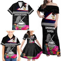 Personalized American Samoa Flag Day Family Matching Off Shoulder Maxi Dress and Hawaiian Shirt Tanoa and Fue mix Hibiscus Flower Polynesian Pattern LT03 - Polynesian Pride