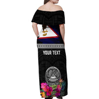 Personalized American Samoa Flag Day Family Matching Off Shoulder Maxi Dress and Hawaiian Shirt Tanoa and Fue mix Hibiscus Flower Polynesian Pattern LT03 - Polynesian Pride