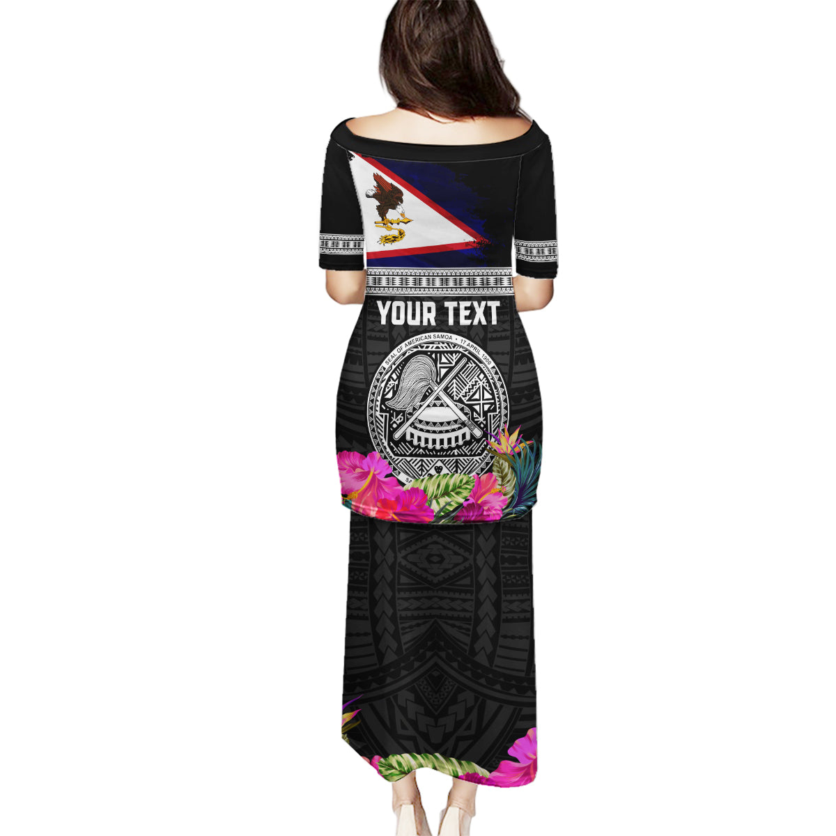 Personalized American Samoa Flag Day Family Matching Puletasi and Hawaiian Shirt Tanoa and Fue mix Hibiscus Flower Polynesian Pattern LT03 - Polynesian Pride