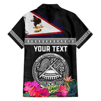 Personalized American Samoa Flag Day Family Matching Short Sleeve Bodycon Dress and Hawaiian Shirt Tanoa and Fue mix Hibiscus Flower Polynesian Pattern LT03 - Polynesian Pride