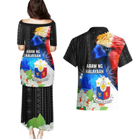 Philippines Independence Day Couples Matching Puletasi and Hawaiian Shirt Philippines Eagle and Sampaguita Jasmine Yakan Tribal LT03 - Polynesian Pride