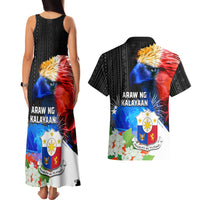 Philippines Independence Day Couples Matching Tank Maxi Dress and Hawaiian Shirt Philippines Eagle and Sampaguita Jasmine Yakan Tribal LT03 - Polynesian Pride