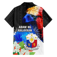 Philippines Independence Day Family Matching Off Shoulder Short Dress and Hawaiian Shirt Philippines Eagle and Sampaguita Jasmine Yakan Tribal LT03 - Polynesian Pride