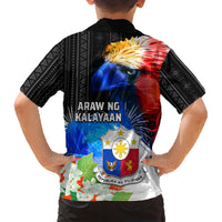 Philippines Independence Day Family Matching Short Sleeve Bodycon Dress and Hawaiian Shirt Philippines Eagle and Sampaguita Jasmine Yakan Tribal LT03 - Polynesian Pride