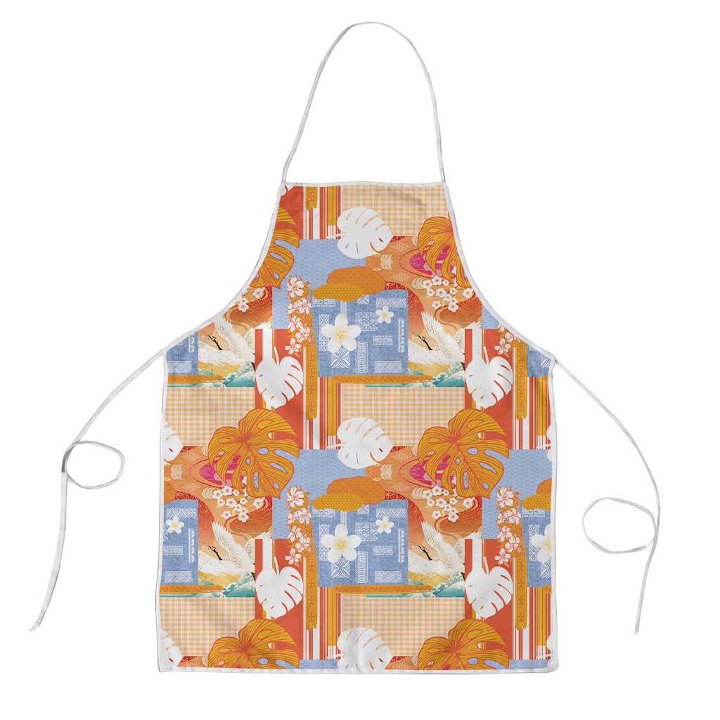Hawaiian and Japanese Culture Together Apron Palaka Japanese Art and Tropical Motif Tribal Patchwork LT03 Multicolor - Polynesian Pride