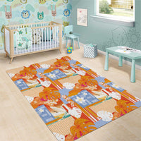 Hawaiian and Japanese Culture Together Area Rug Palaka Japanese Art and Tropical Motif Tribal Patchwork LT03 - Polynesian Pride