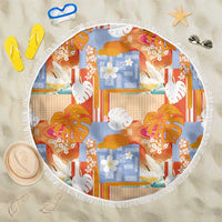 Hawaiian and Japanese Culture Together Beach Blanket Palaka Japanese Art and Tropical Motif Tribal Patchwork LT03 One Size 150cm Multicolor - Polynesian Pride