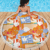 Hawaiian and Japanese Culture Together Beach Blanket Palaka Japanese Art and Tropical Motif Tribal Patchwork LT03 - Polynesian Pride