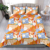 Hawaiian and Japanese Culture Together Bedding Set Palaka Japanese Art and Tropical Motif Tribal Patchwork LT03 - Polynesian Pride