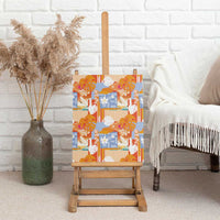 Hawaiian and Japanese Culture Together Canvas Wall Art Palaka Japanese Art and Tropical Motif Tribal Patchwork LT03 - Polynesian Pride