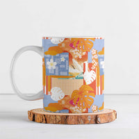 Hawaiian and Japanese Culture Together Ceramic Mug Palaka Japanese Art and Tropical Motif Tribal Patchwork LT03 Multicolor - Polynesian Pride