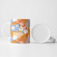 Hawaiian and Japanese Culture Together Ceramic Mug Palaka Japanese Art and Tropical Motif Tribal Patchwork LT03 - Polynesian Pride