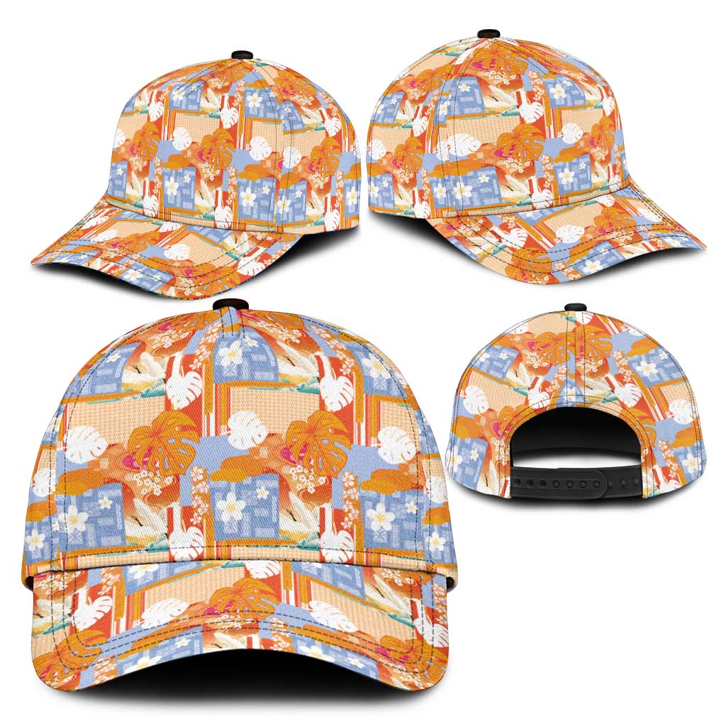Hawaiian and Japanese Culture Together Classic Cap Palaka Japanese Art and Tropical Motif Tribal Patchwork LT03 - Polynesian Pride